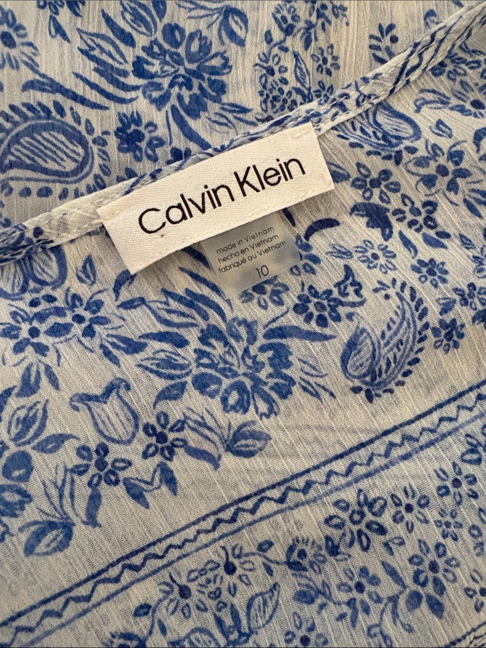 Calvin Klein White and Blue wrap cover up - Picture 5 of 5